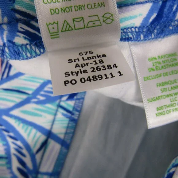 Lilly Pulitzer NEW Womens 8 Blue Pink Makenna Ponte Shorts Lets Mango - Picture 5 of 7